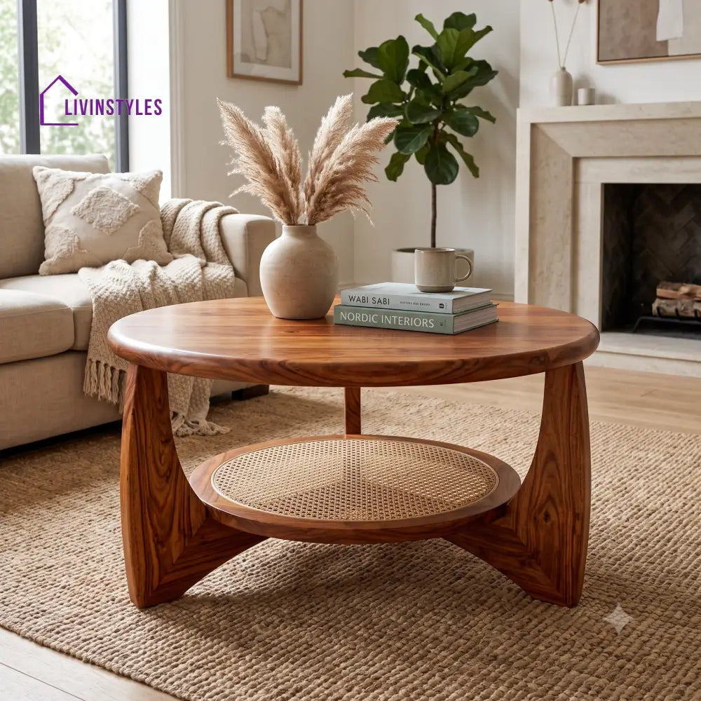Domitille Wooden Coffee Table for Living Room | Tea Table | Teapoy | Center table