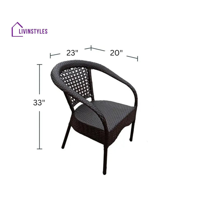 Dona Outdoor Patio Seating Set 4 Chairs and 1 Table Set (Brown) - Coffee Table Sets