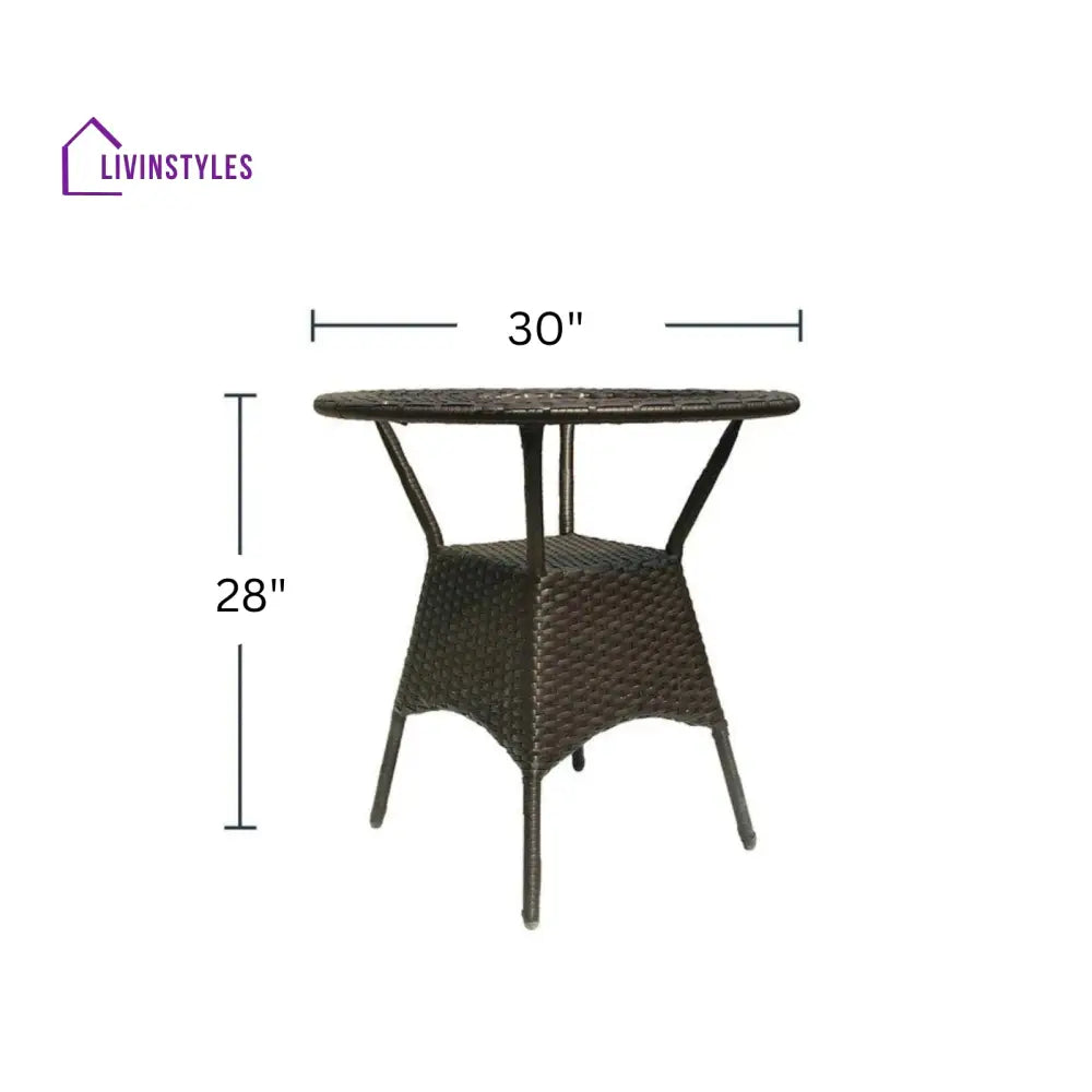 Dona Outdoor Patio Seating Set 4 Chairs and 1 Table Set (Brown) - Coffee Table Sets