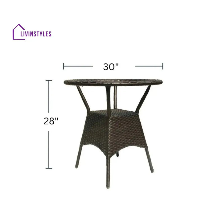 Dona Outdoor Patio Seating Set 4 Chairs and 1 Table Set (Brown) - Coffee Table Sets
