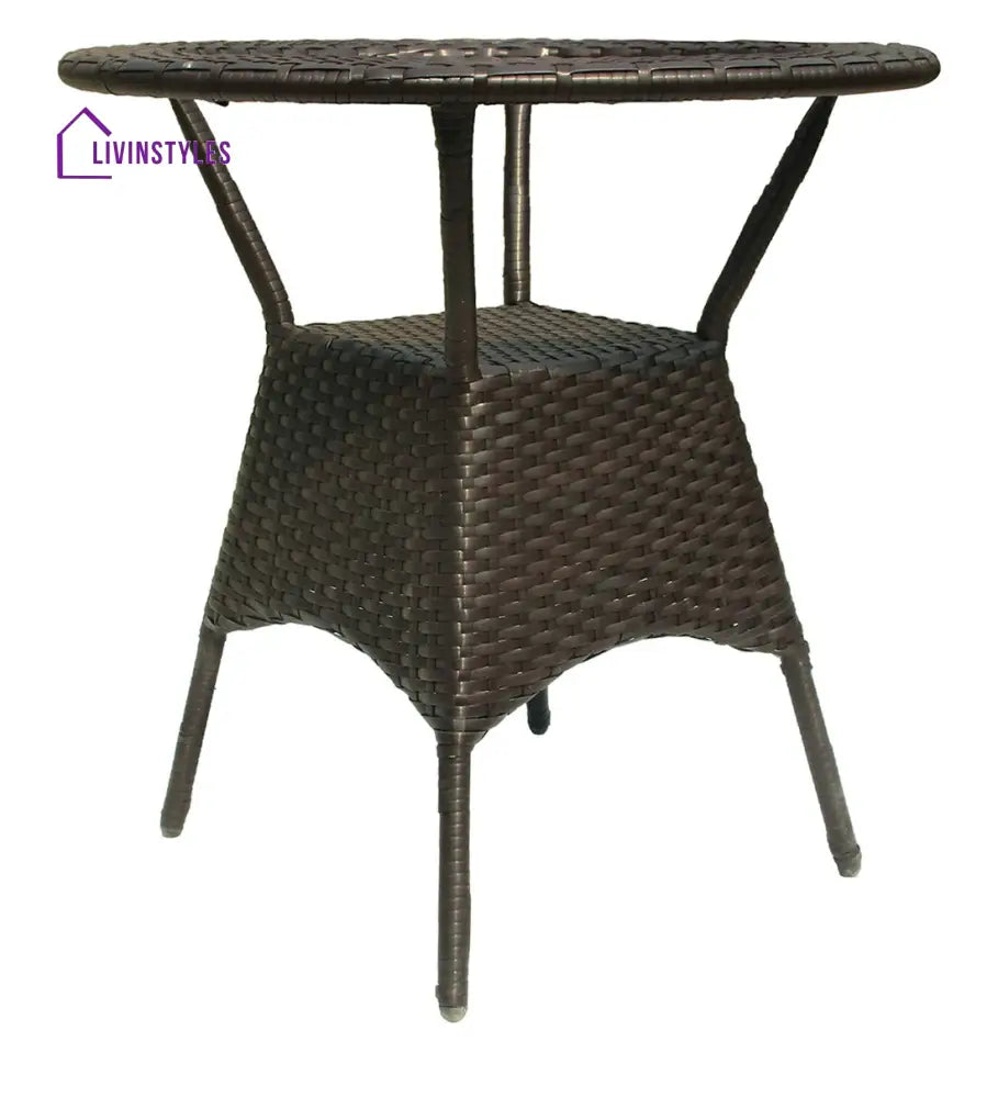 Dona Outdoor Patio Seating Set 4 Chairs and 1 Table Set (Brown) - Coffee Table Sets