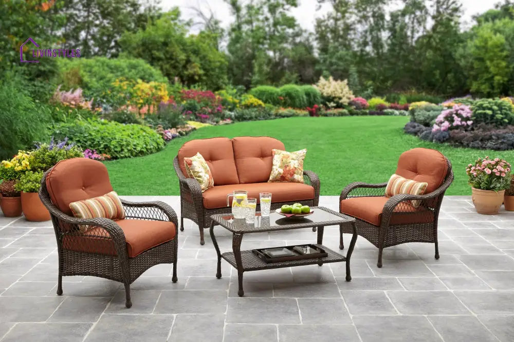 Dona Outdoor Sofa Set 2 Seater 2 Single seater and 1 Center Table (Dark Brown) - Sofa Sets