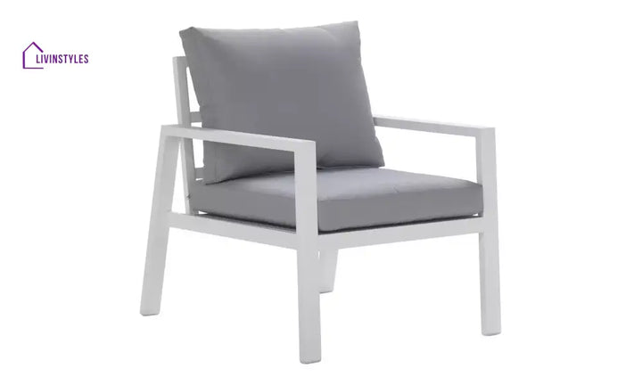 Dona Outdoor Sofa Set 2 Seater 2 Single seater and 1 Center Table (White + Grey) - Sofa Sets
