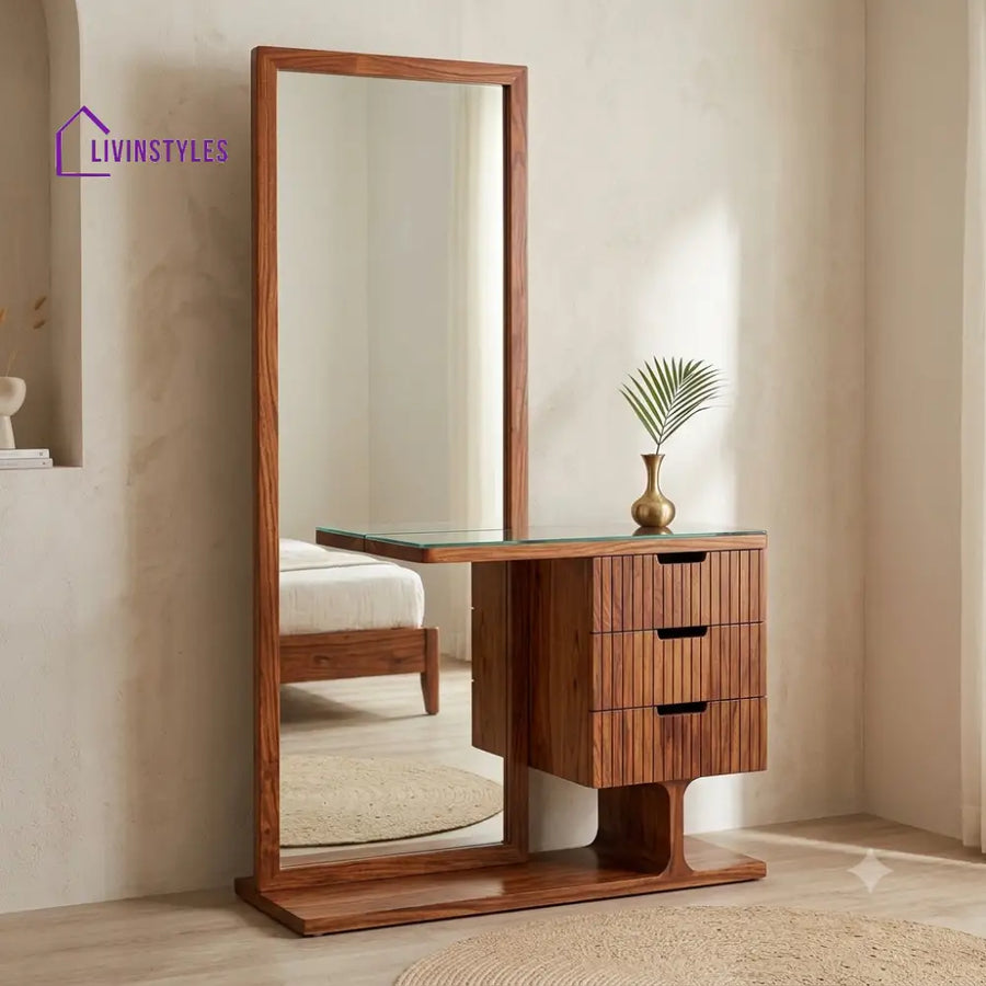 Dorian Premium Solid Wood Dressing Table for Bedroom | New Designer Dressing Unit