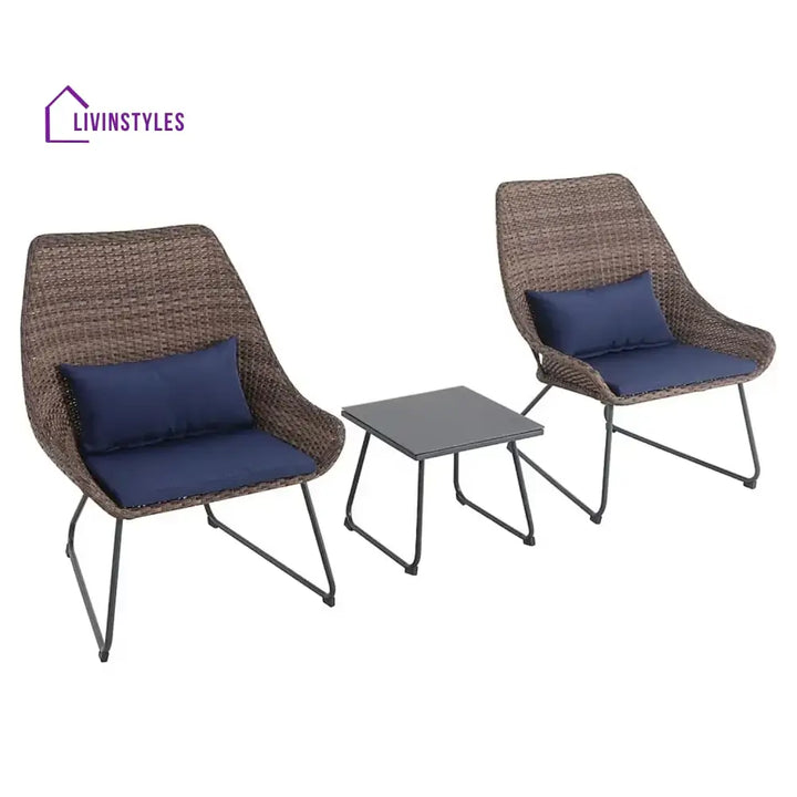 Dorothea Outdoor Rattan Wicker 3-Piece Patio Set - Patio Set