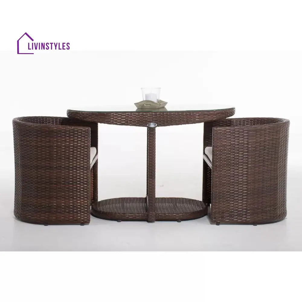 Dotcal Outdoor Patio Seating Set 2 Chairs and 1 Table Set (Brown) - Coffee Table Sets