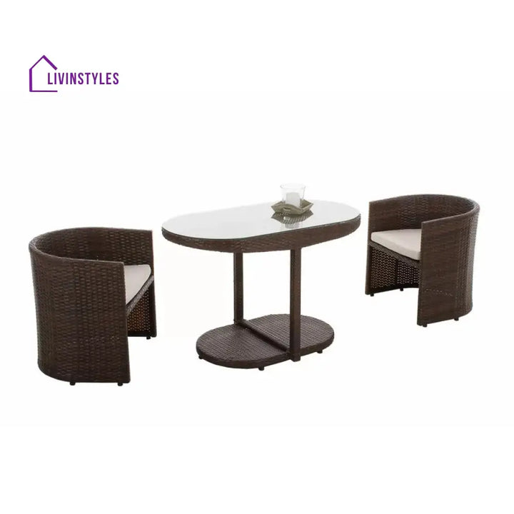 Dotcal Outdoor Patio Seating Set 2 Chairs and 1 Table Set (Brown) - Coffee Table Sets