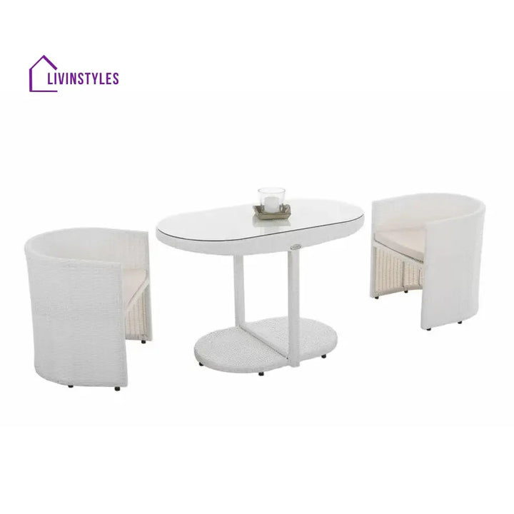 Dotcal Outdoor Patio Seating Set 2 Chairs and 1 Table Set (Brown) - White - Coffee Table Sets