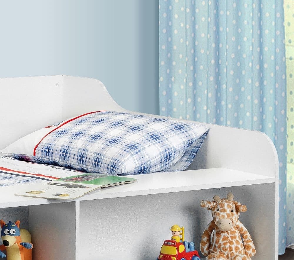 White Wooden Kids Low Sleeper Cabin Storage Bed - 3ft Single: