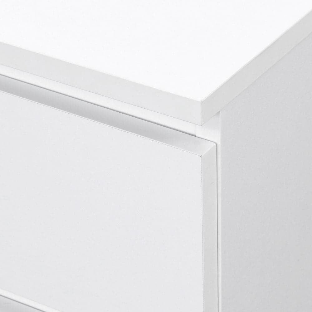 Luna 3-Drawer White Bedside Table