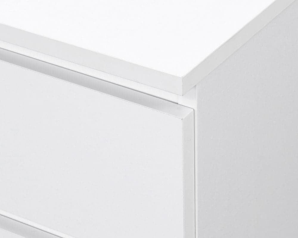 Oslo White Wooden 2 Drawer Bedside Table