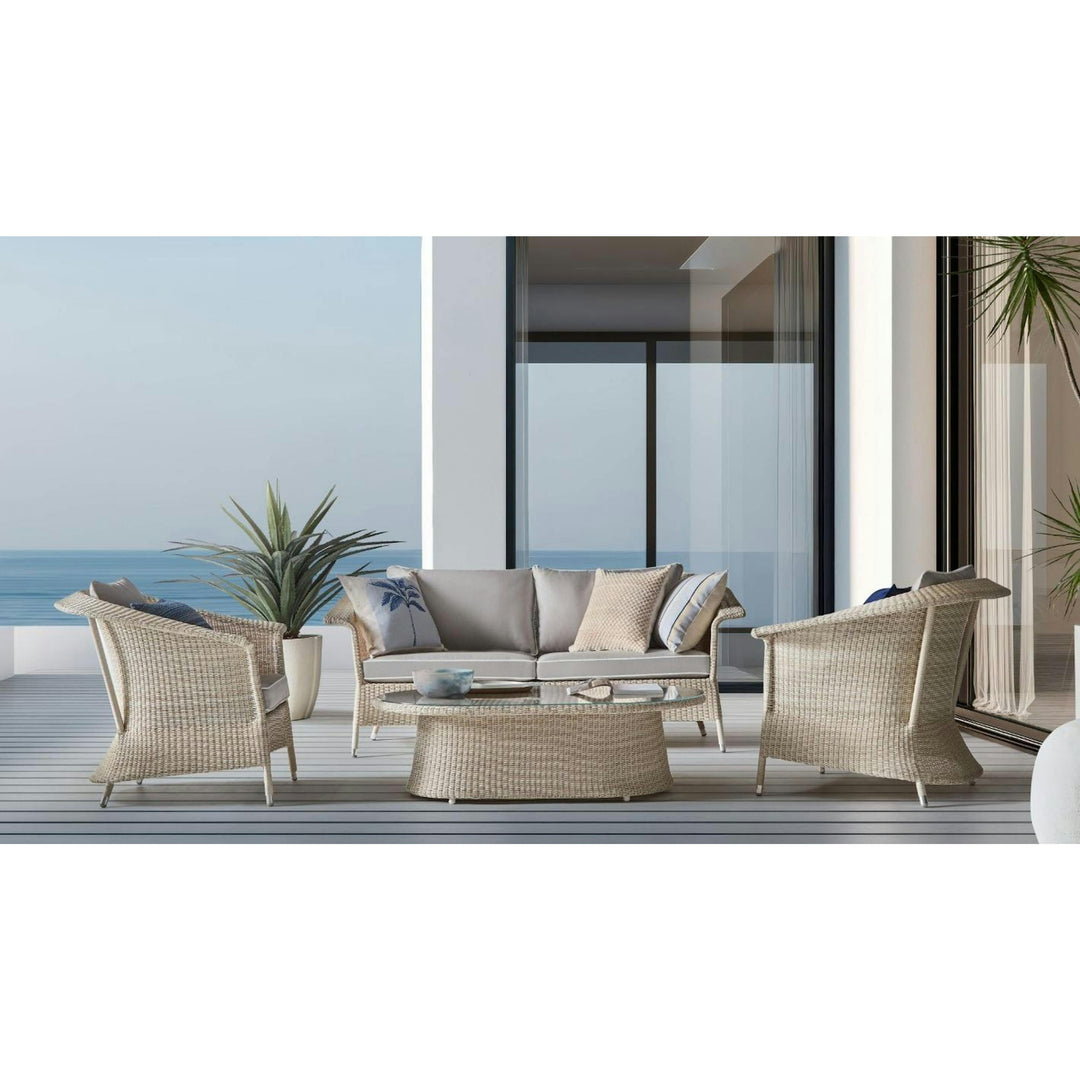 Sileo Outdoor Sofa Set 2 Seater , 2 Single seater and 1 Center Table Set (Beige)