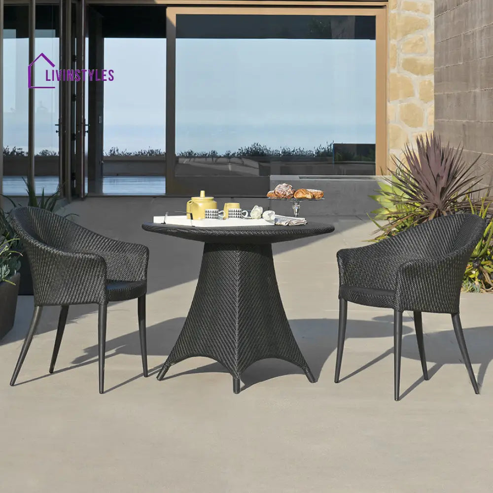 Doyle Outdoor Patio Seating Set 2 Chairs and 1 Table Set (Black) - Coffee Table Sets