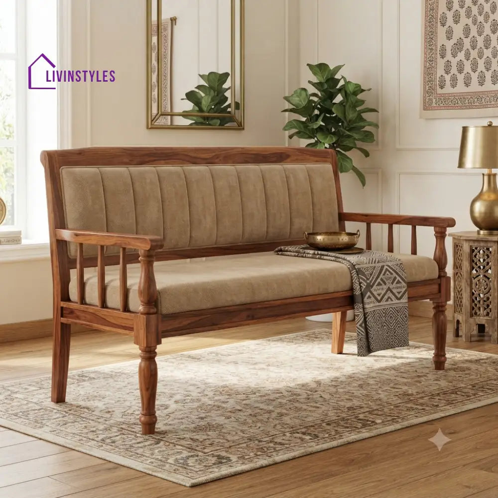 Drewno Wooden Bench for Living Room | Bedroom | Extra Seating