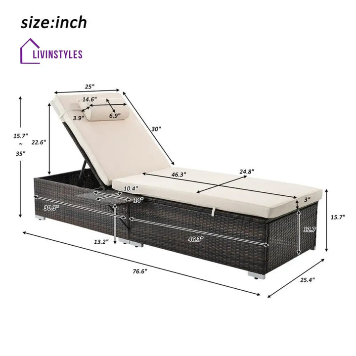 Drift Outdoor Swimming Poolside Lounger Set of 2 (Brown) - Loungers