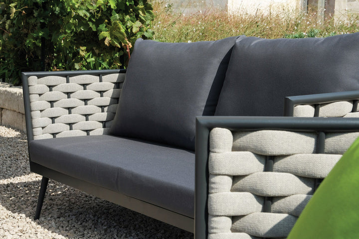 Amando Outdoor Sofa Set 3 Seater , 2 Single seater and 1 Center Table Braided & Rope