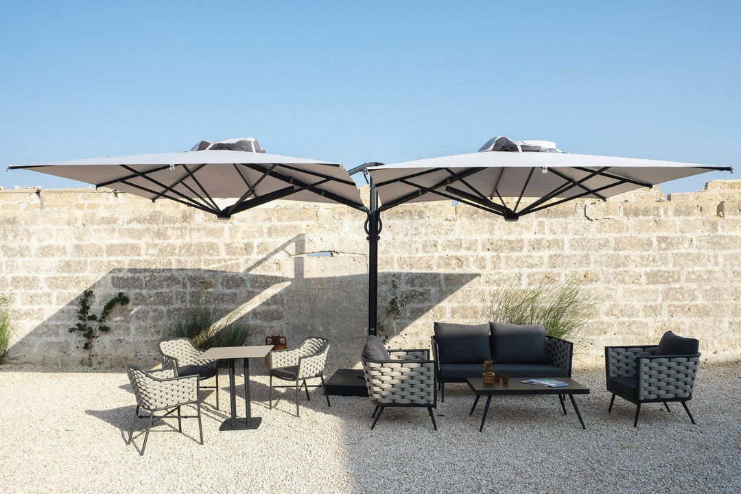 Amando Outdoor Sofa Set 3 Seater , 2 Single seater and 1 Center Table Braided & Rope