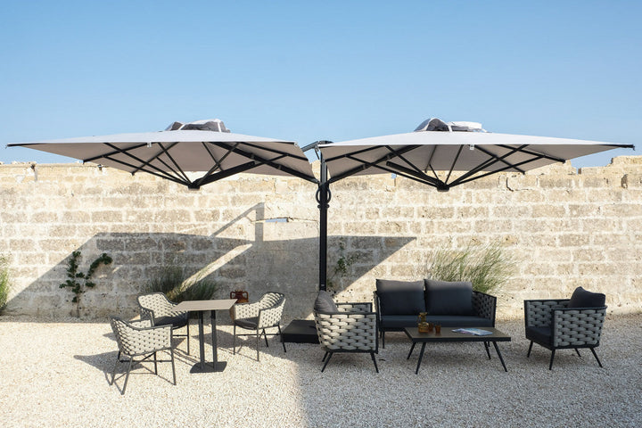 Amando Outdoor Sofa Set 3 Seater , 2 Single seater and 1 Center Table Braided & Rope