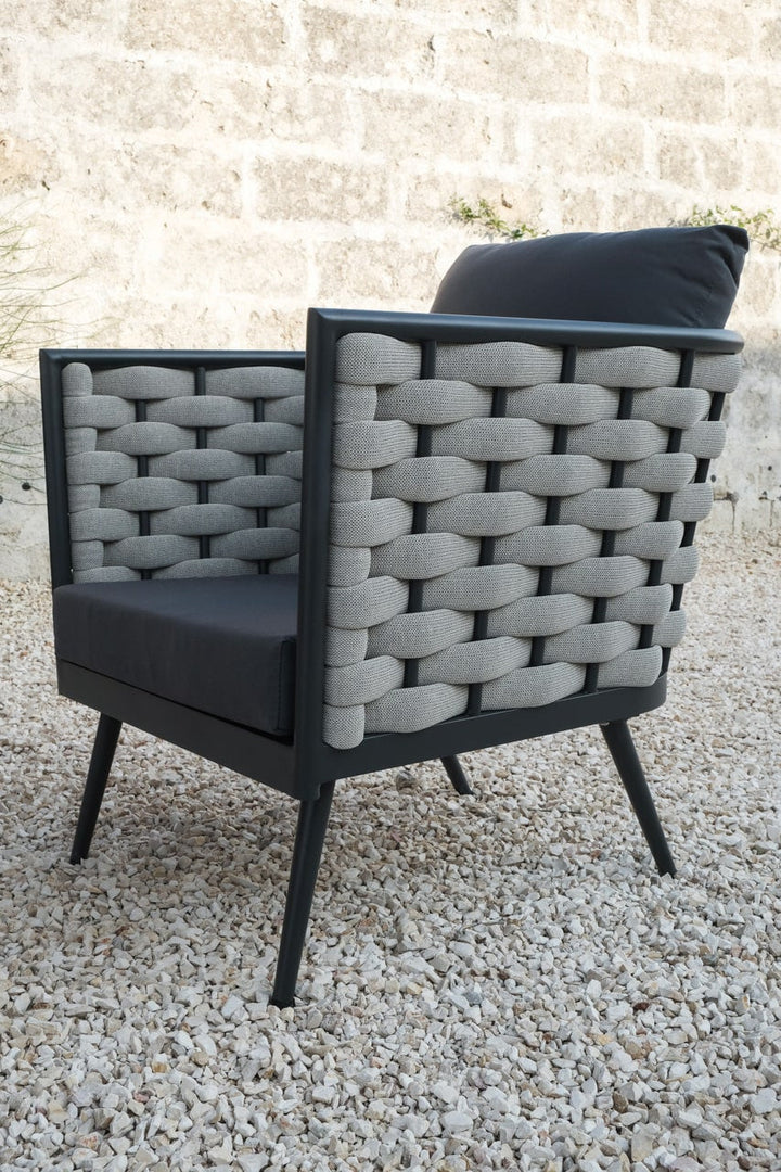 Amando Outdoor Sofa Set 3 Seater , 2 Single seater and 1 Center Table Braided & Rope