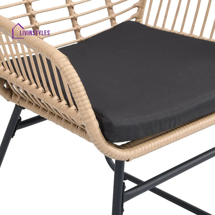 Drinus Outdoor Garden Balcony Sofa Set 2 Seater 2 Single seater and 1 Center Table Set (Black + Tan) - Sofa Sets