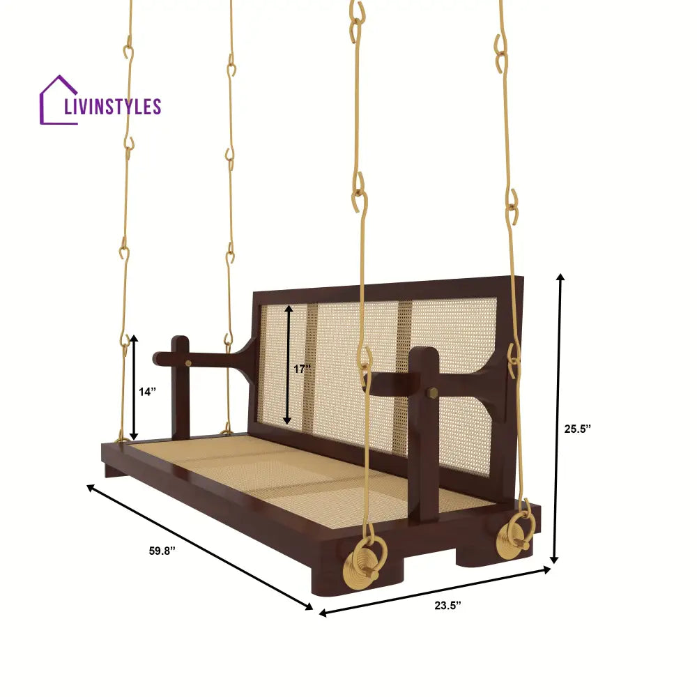 Drishti traditional cane swing with seating and back Swing