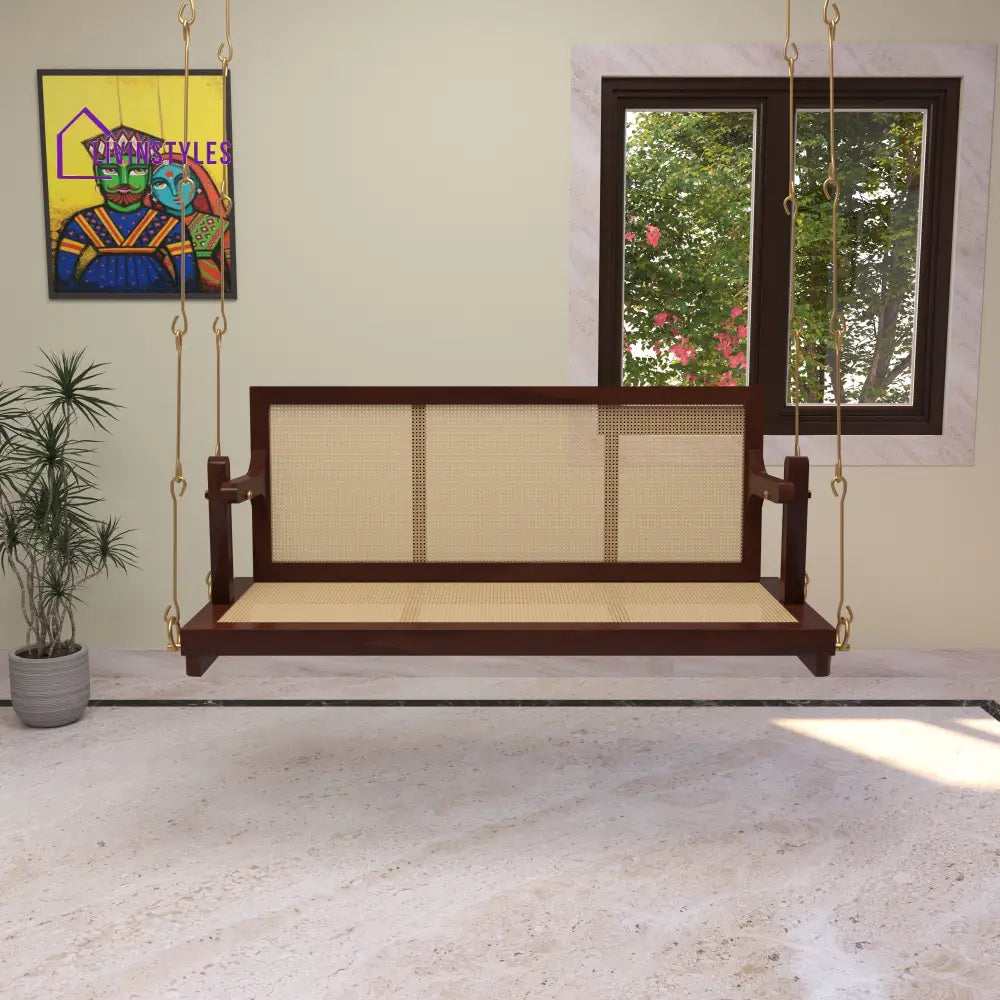 Drishti traditional cane swing with seating and back Swing