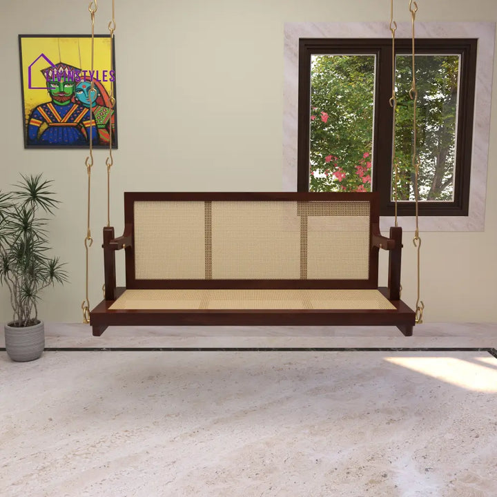 Drishti traditional cane swing with seating and back Swing