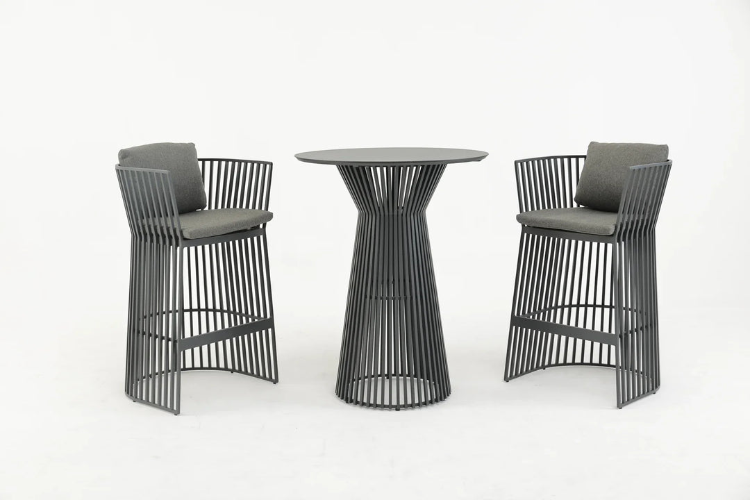 Javier Outdoor Patio Bar Set 2 Chairs and 1 Table Set