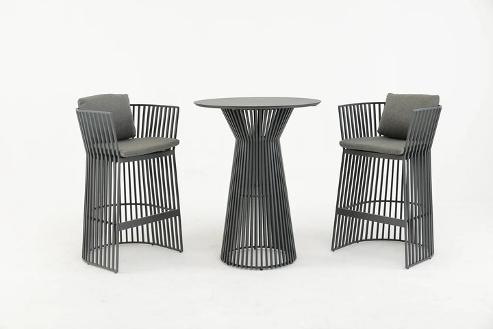 Javier Outdoor Patio Bar Set 2 Chairs and 1 Table Set