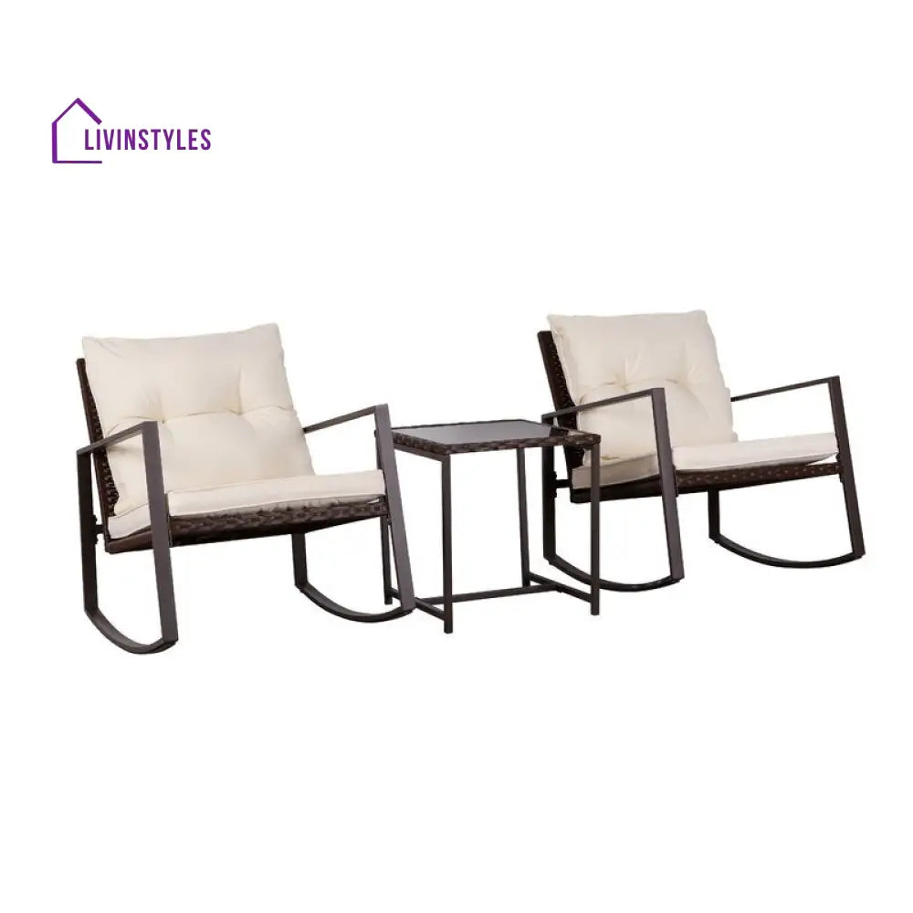 Duchess Outdoor Patio Seating Set 2 Chairs and 1 Table Set (Black) - Coffee Table Sets