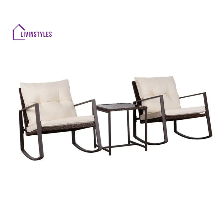 Duchess Outdoor Patio Seating Set 2 Chairs and 1 Table Set (Black) - Coffee Table Sets