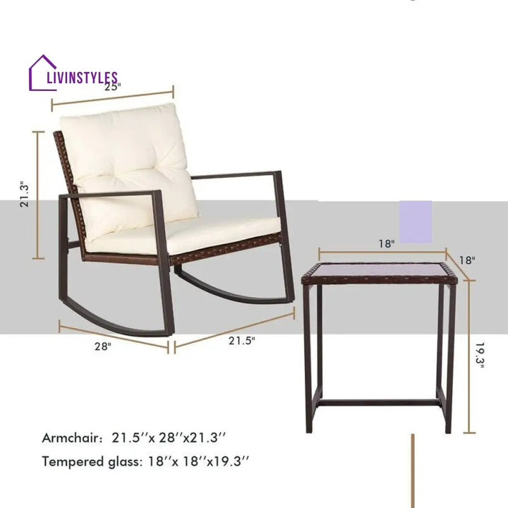 Duchess Outdoor Patio Seating Set 2 Chairs and 1 Table Set (Black) - Coffee Table Sets