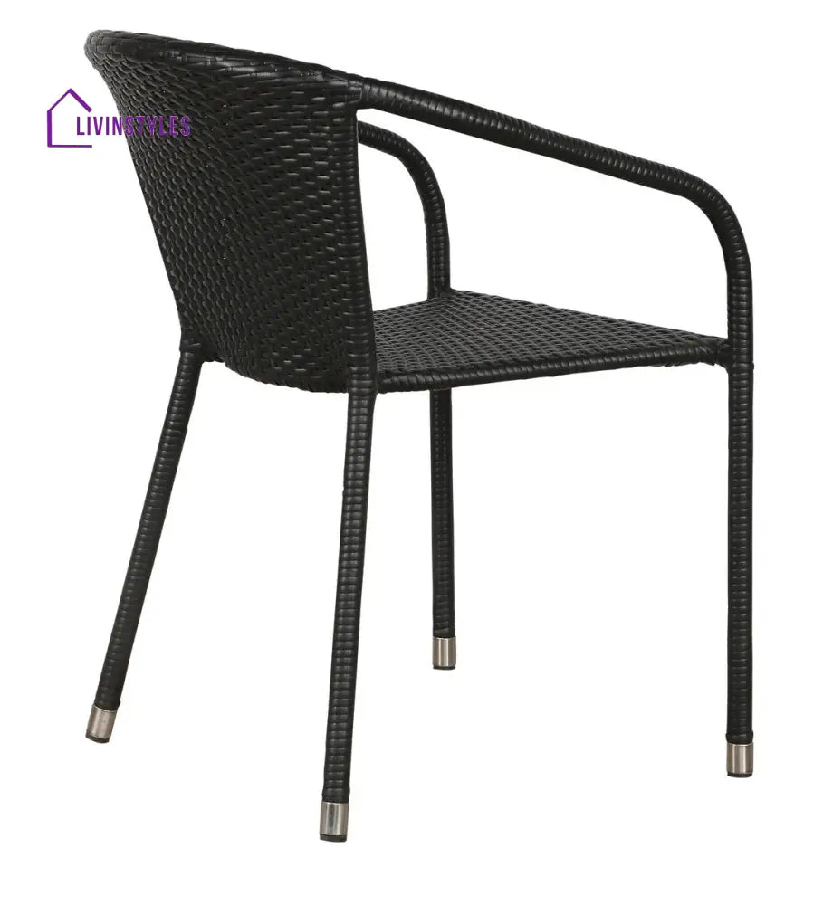 Duke Outdoor Patio Seating Set 4 Chairs and 1 Table Set (Black) - Coffee Table Sets