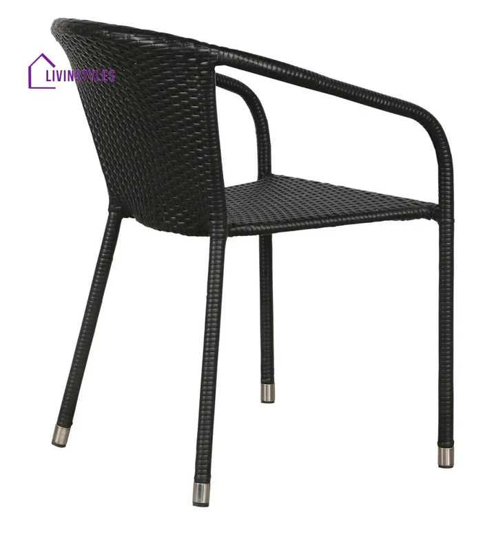 Duke Outdoor Patio Seating Set 4 Chairs and 1 Table Set (Black) - Coffee Table Sets