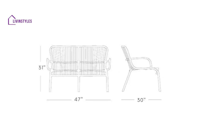 Duncan Outdoor Sofa Set 2 Seater 2 Single seater and 1 Center Table Set (Beige) Braided & Rope - Sofa Sets