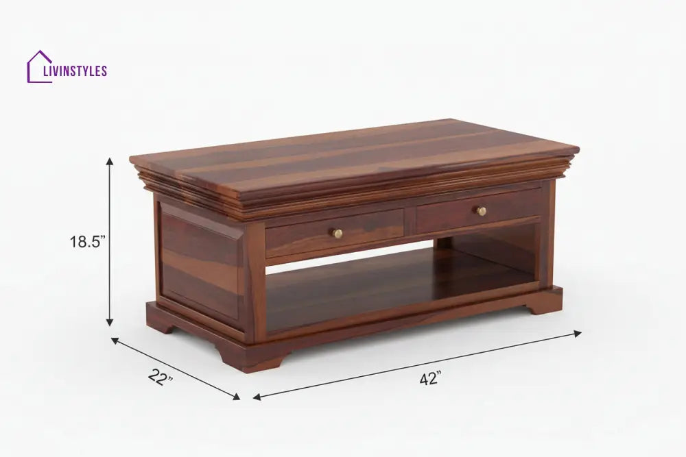 Dung Sheesham Wood Coffee Table for Living Room