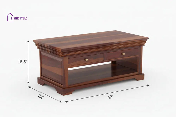 Dung Sheesham Wood Coffee Table for Living Room