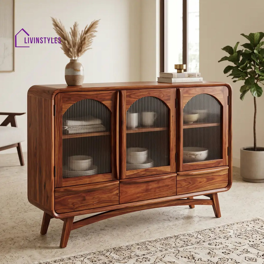 Durga Premium Sheesham Wood Sideboard and Cabinet for Living Room