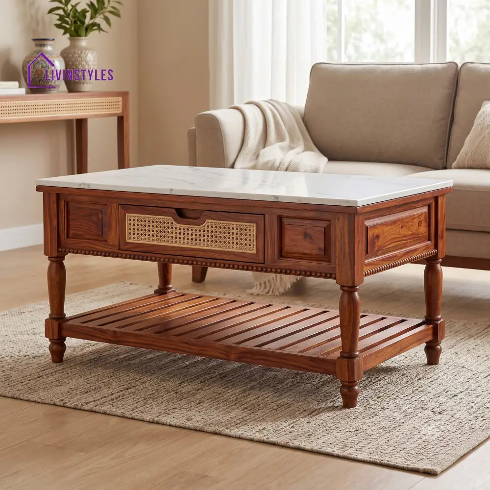 Durga Premium Solid Wood Coffee Table for Living Room Online