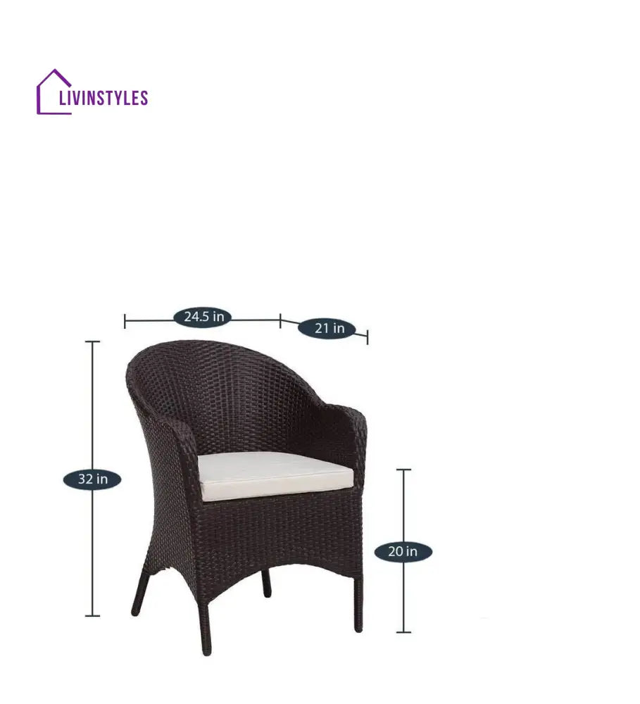 Dushtu Outdoor Patio Seating Set 4 Chairs and 1 Table Set (Dark Brown) - Coffee Table Sets