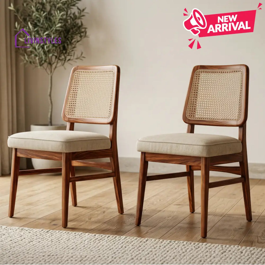 Dylan Sheesham Wood Dining Chairs - Set of 2 (Honey Finish)