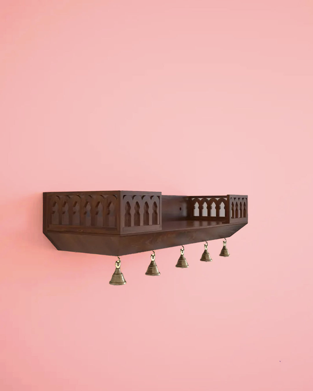 Anna Handcrafted Solid Wood Pooja Mandir for Home | Wall-Mounted Home Temple
