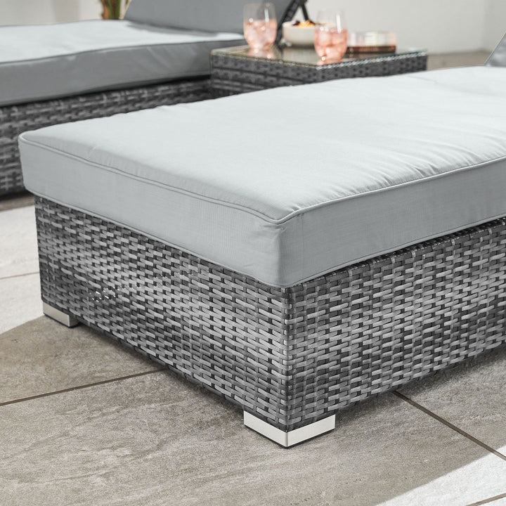 Arrigo Outdoor Swimming Poolside Lounger Set of 2 (Black + Grey)