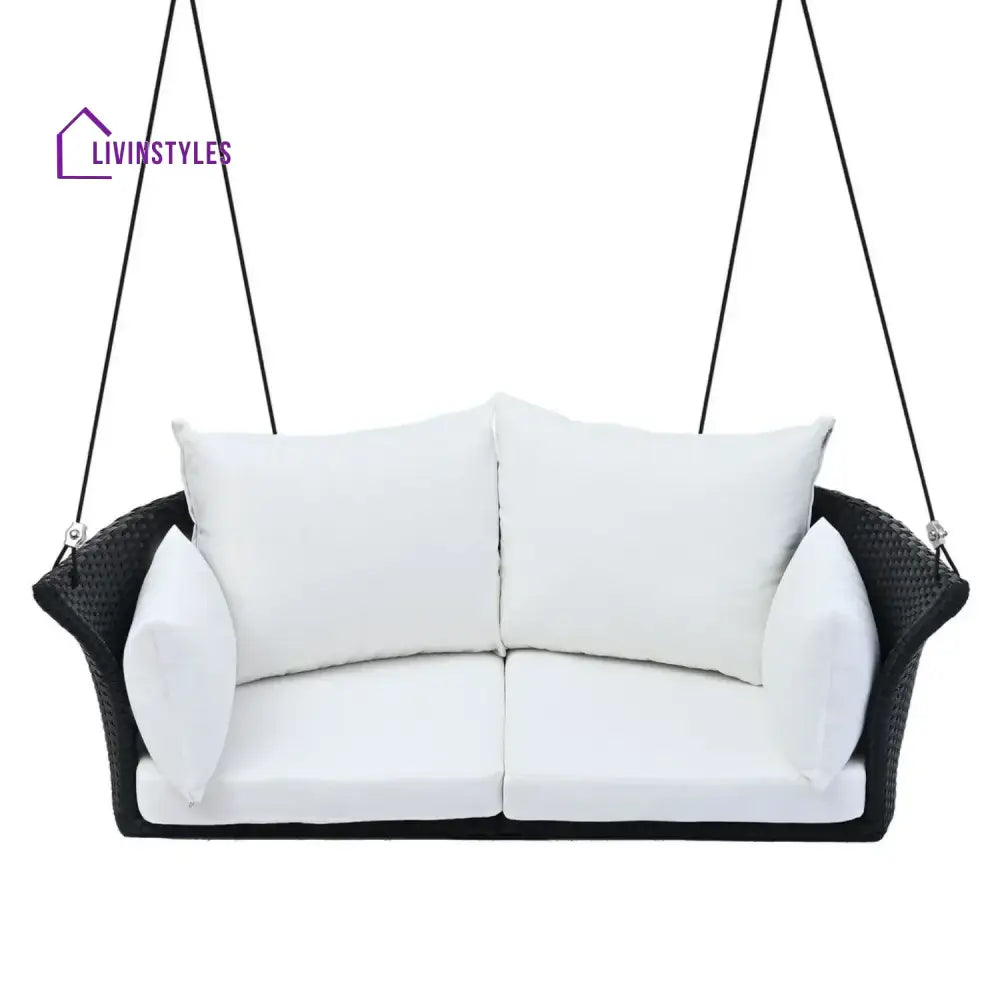 Ebube Outdoor Rattan Wicker Hanging Swing Chair with Cushion - Swing