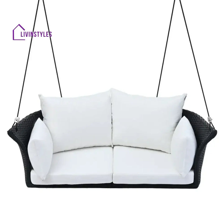 Ebube Outdoor Rattan Wicker Hanging Swing Chair with Cushion - Swing