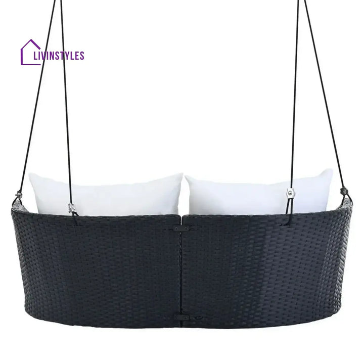 Ebube Outdoor Rattan Wicker Hanging Swing Chair with Cushion - Swing
