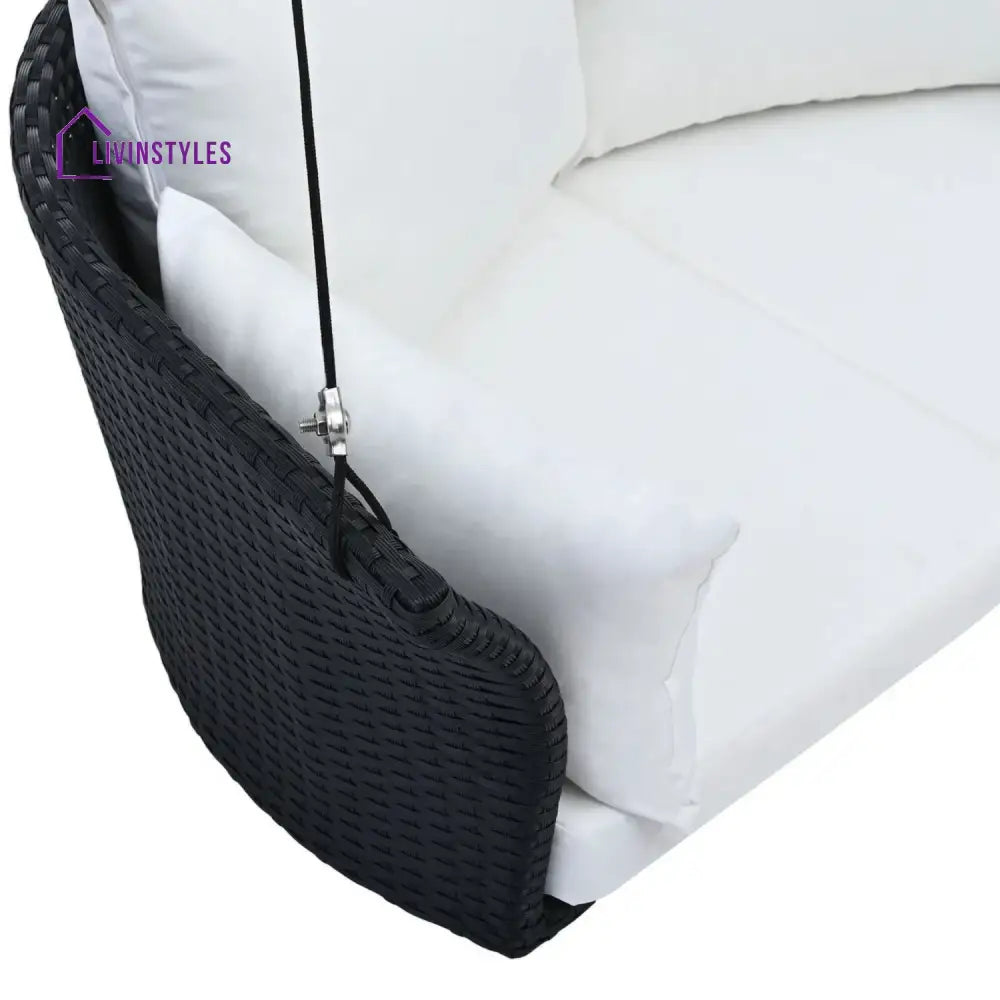 Ebube Outdoor Rattan Wicker Hanging Swing Chair with Cushion - Swing