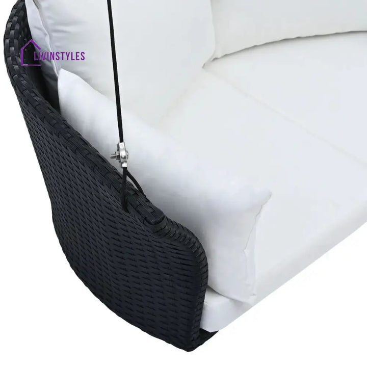 Ebube Outdoor Rattan Wicker Hanging Swing Chair with Cushion - Swing