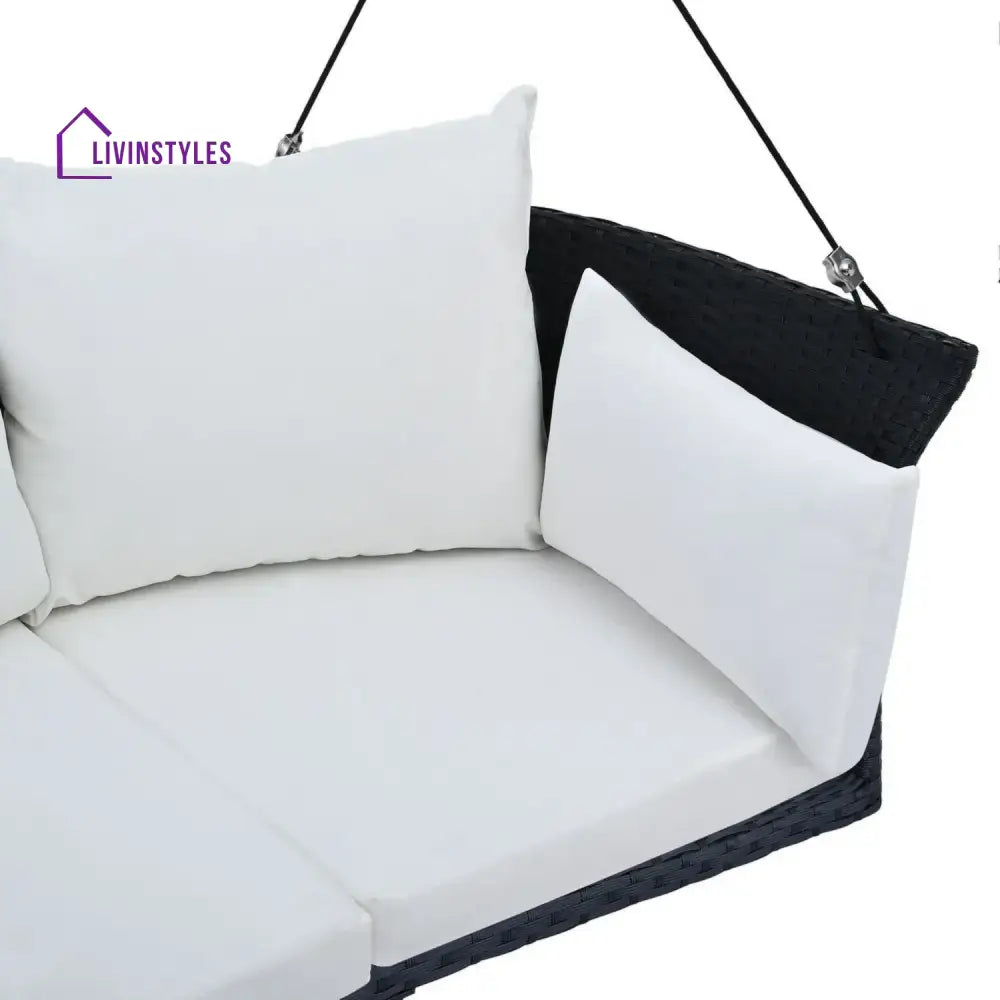 Ebube Outdoor Rattan Wicker Hanging Swing Chair with Cushion - Swing