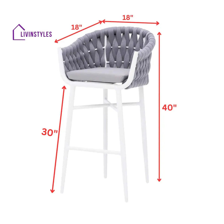 Ece Outdoor Patio Bar Chair 2 Chairs For Balcony Braided & Rope - Bar Sets